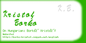 kristof borko business card